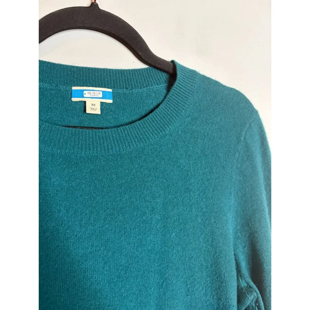 J. Crew teal cashmere sweater